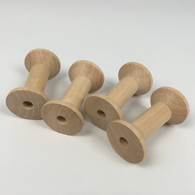 Thread Bobbins Empty - 5pcs/lot 60x35mm Natural Empty Wooden Bobbins