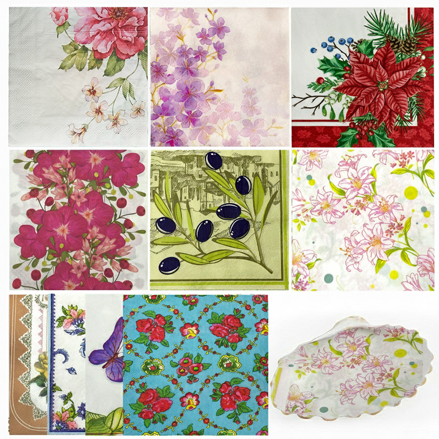Pattern Tissue Paper - 20pcs Assorted Floral Printed Paper Napkins