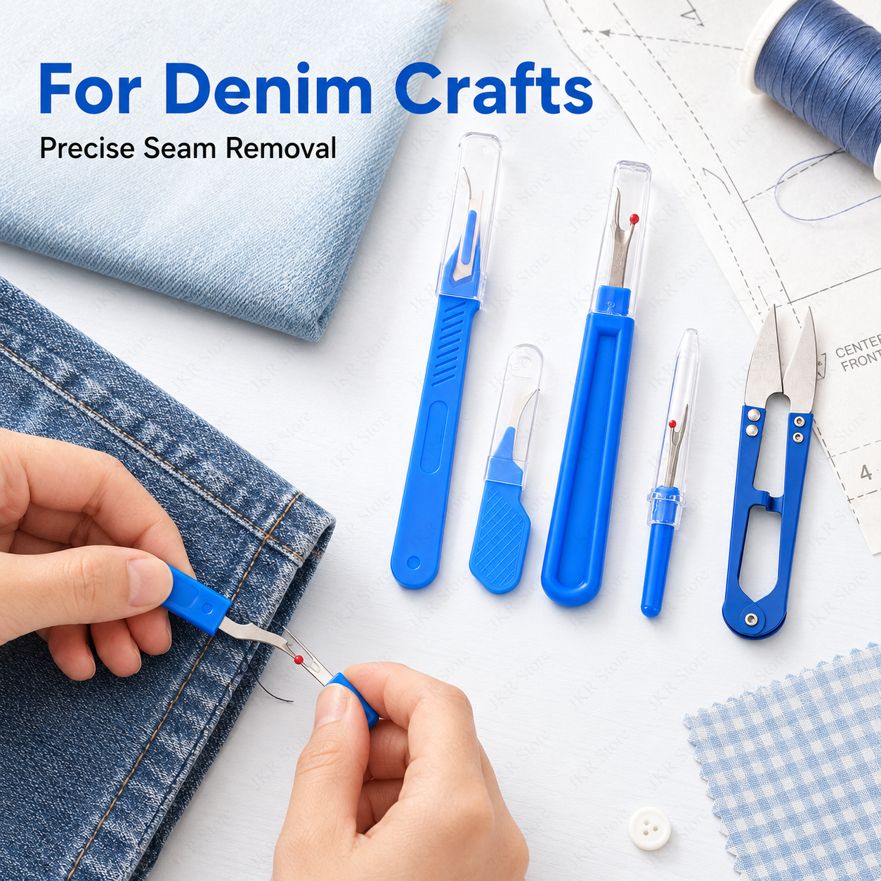 Sewing Kit - Blue Sewing Kit 5Pcs Thread Ripper