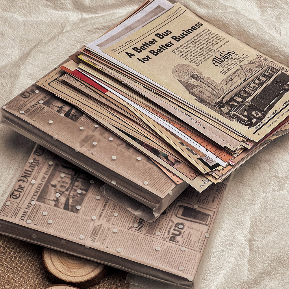 Pattern Tissue Paper - 118Pcs Vintage Old Newspaper Craft Paper