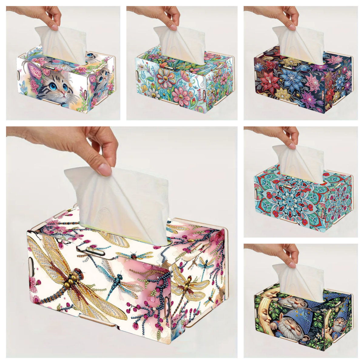 Pattern Tissue Paper - 1 DIY Handcrafted Wooden Floral/Animal Pattern
