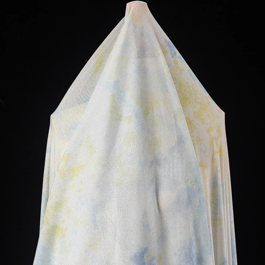 Tie Dye Knit Fabric Yellow Whi – Sewing Tie Dye recenzja i cena