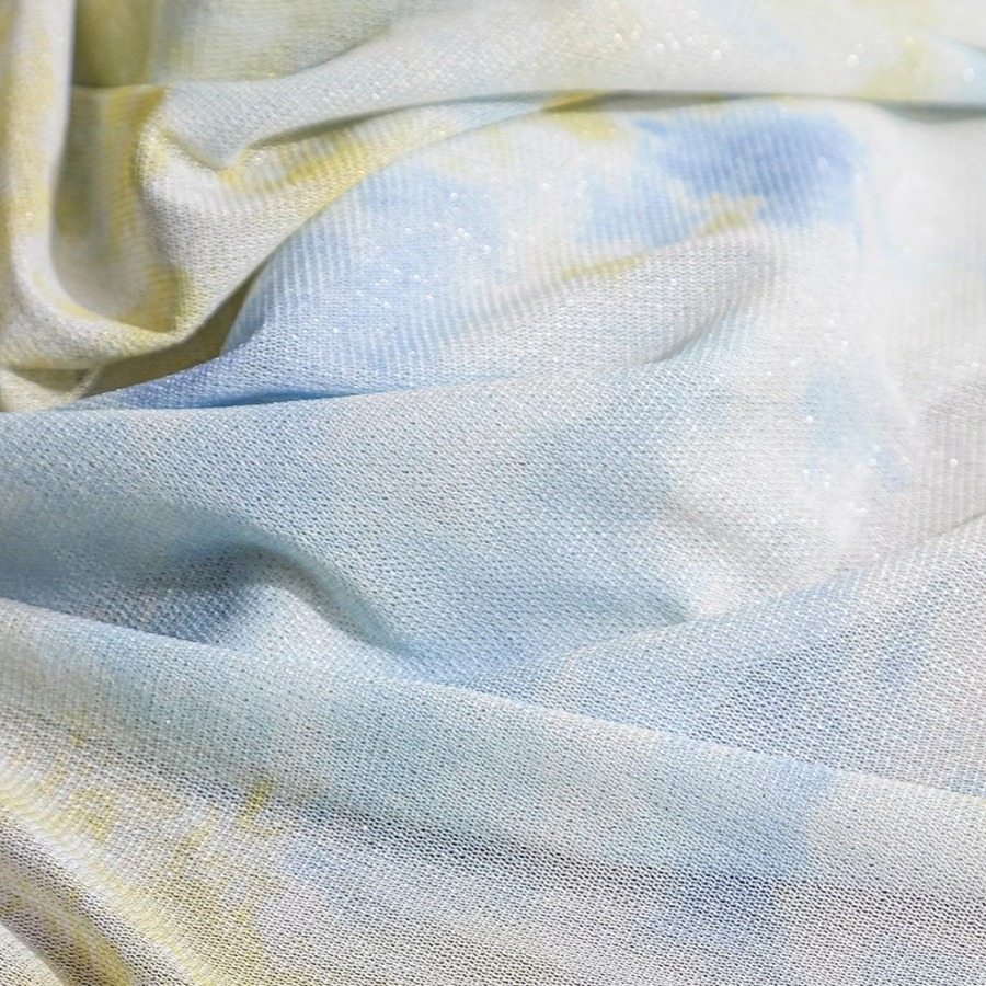 Tie Dye Knit Fabric Yellow Whi – Sewing Tie Dye recenzja i cena
