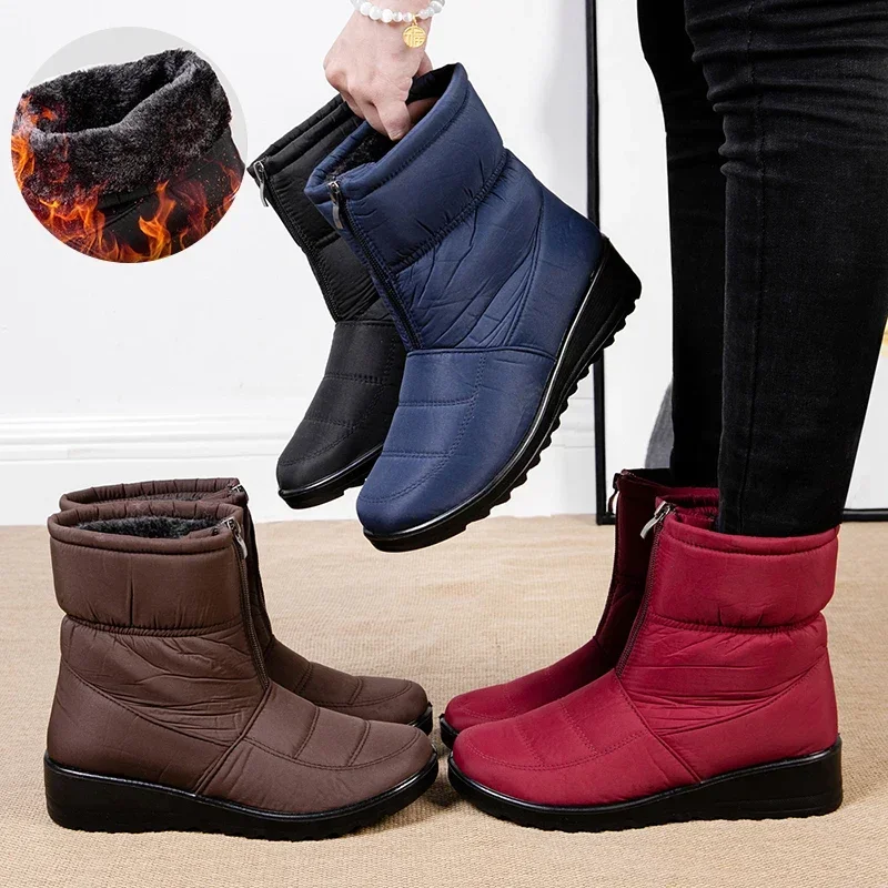 Non Slip Waterproof Snow Boots – Sewing Front Zipper recenzja i cena