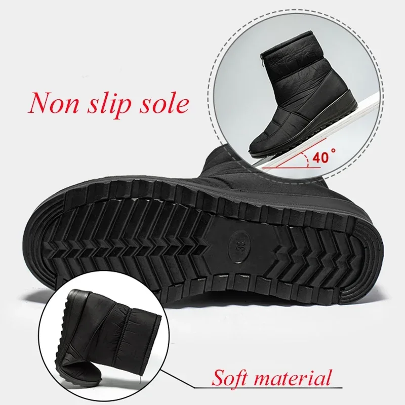 Non Slip Waterproof Snow Boots – Sewing Front Zipper recenzja i cena