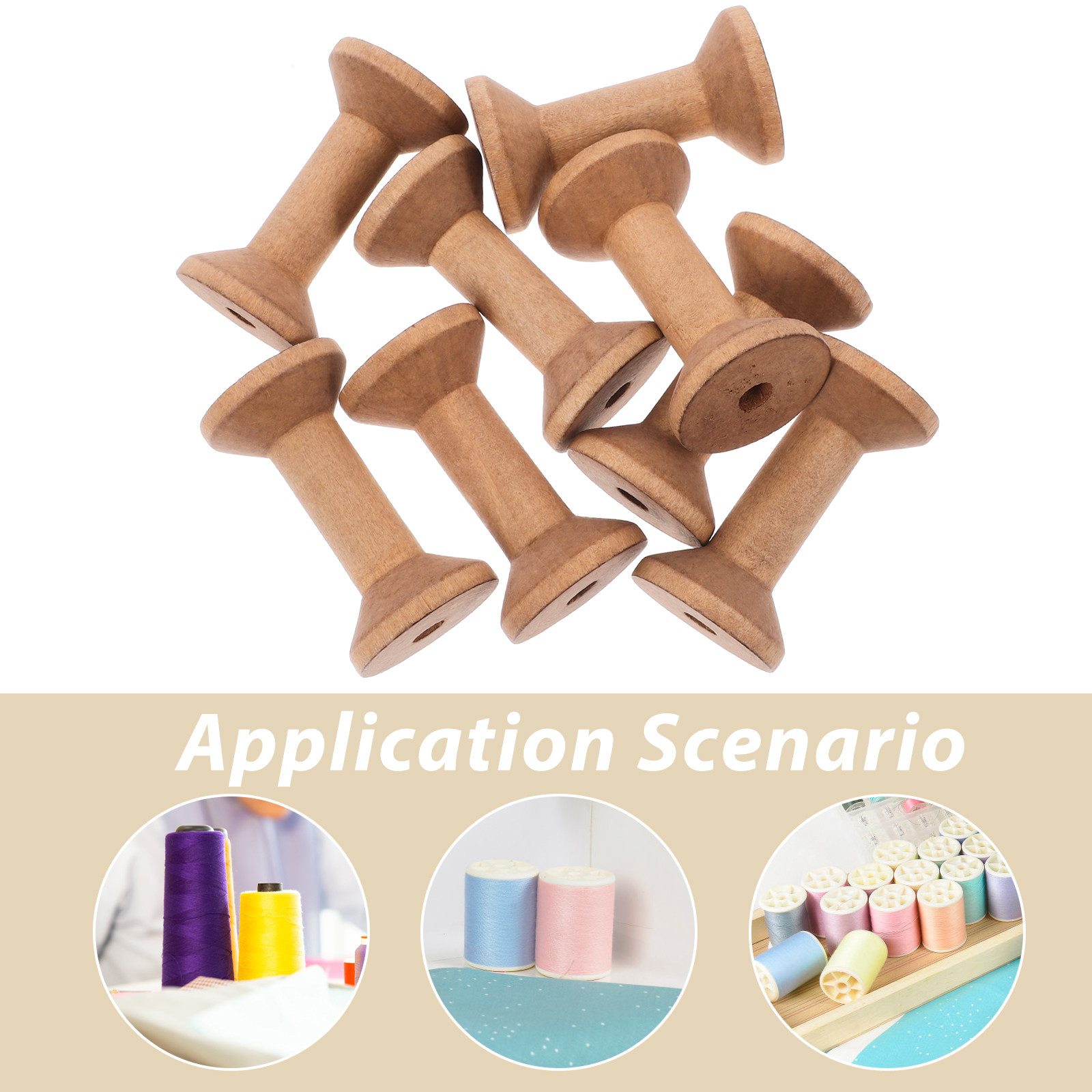8Pcs Barrel Shaped Wooden Spoo – Thread Bobbins Empty recenzja i cena