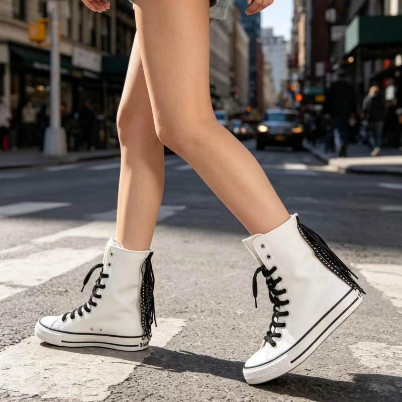 Canvas Shoes Woman New Medium  – Sewing Front Zipper recenzja i cena