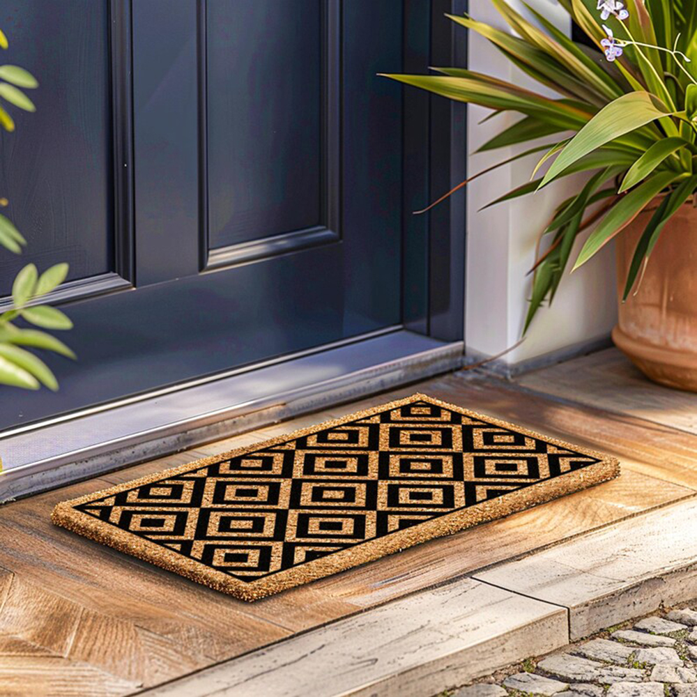 Mid Century Patterned Doormat  – Century Textile & Sewing Supply By Owner recenzja i cena