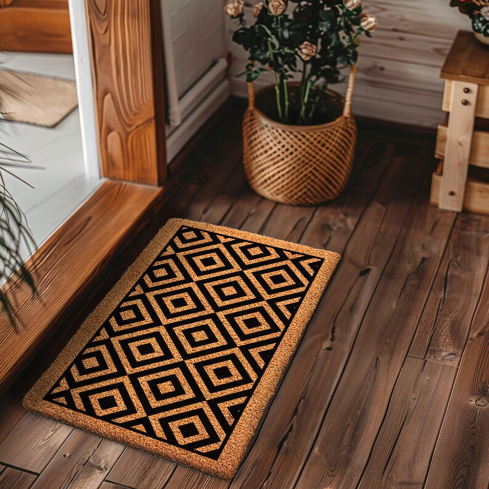 Mid Century Patterned Doormat  – Century Textile & Sewing Supply By Owner recenzja i cena