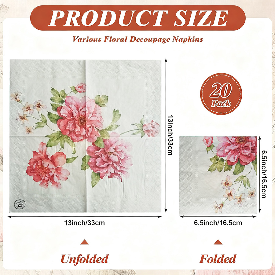 20pcs Assorted Floral Printed  – Pattern Tissue Paper recenzja i cena