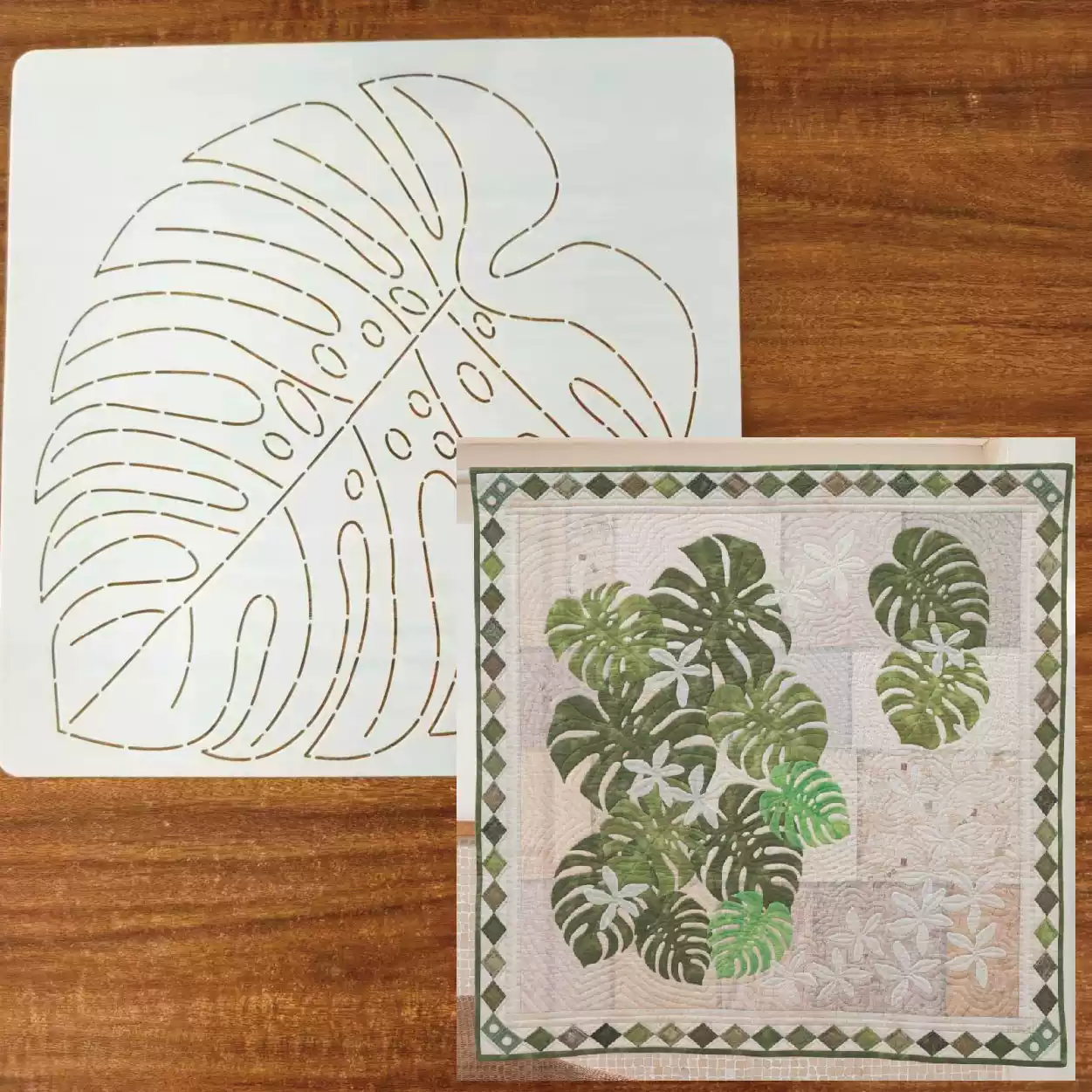leaf flower Sashiko Embroidery – Is Sewing Textile Art recenzja i cena