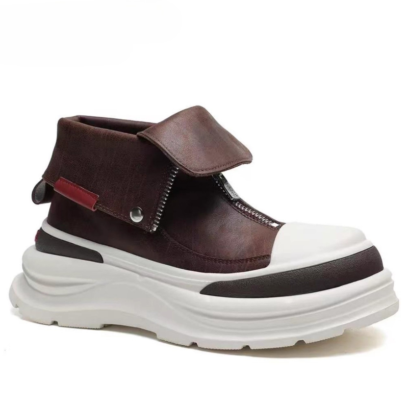 Genuine Leather Thick Soled Hi – Sewing Front Zipper recenzja i cena