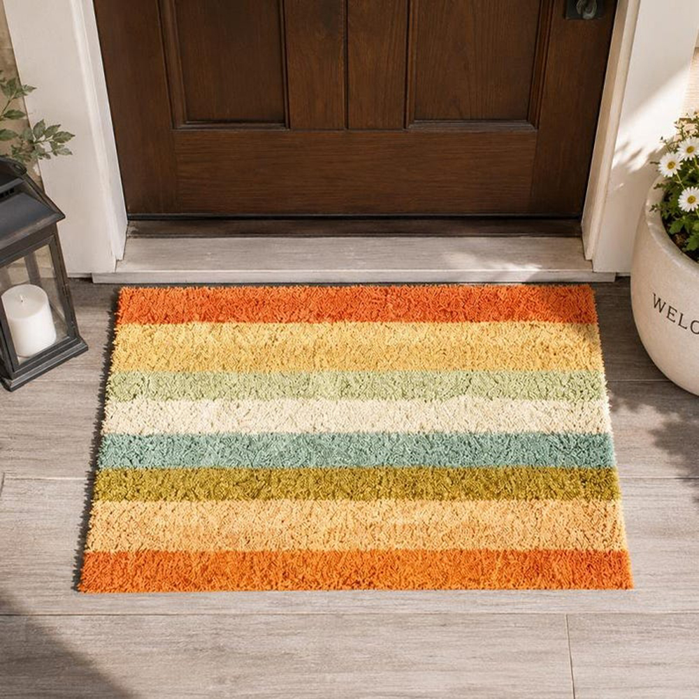Retro Colorful Stripe Doormat  – Century Textile & Sewing Supply By Owner recenzja i cena