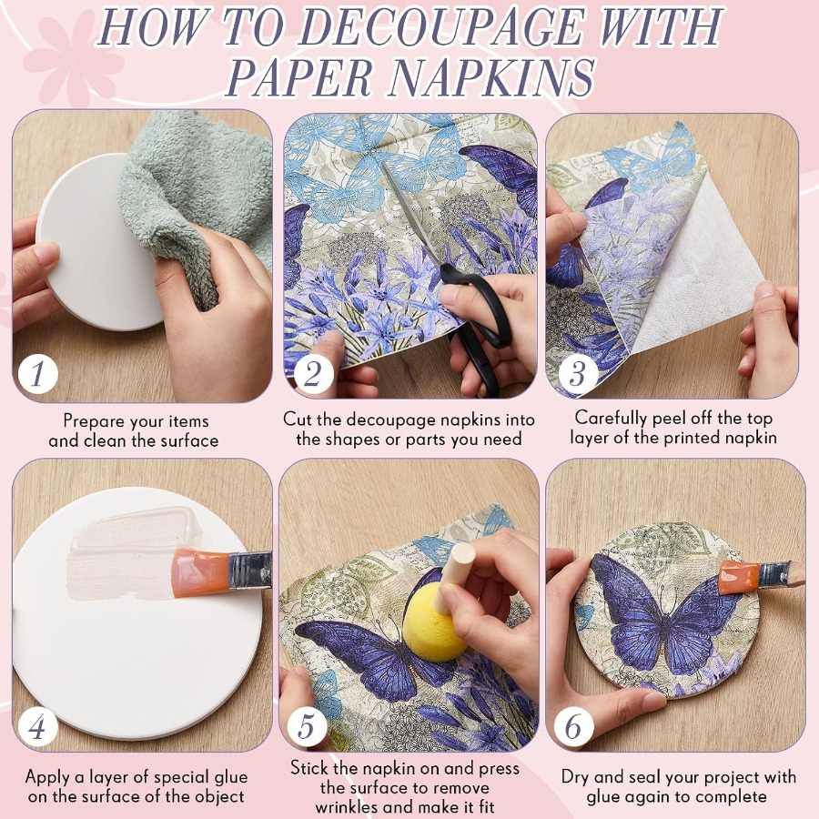 20Pcs Floral Decoupage Paper N – Pattern Tissue Paper recenzja i cena