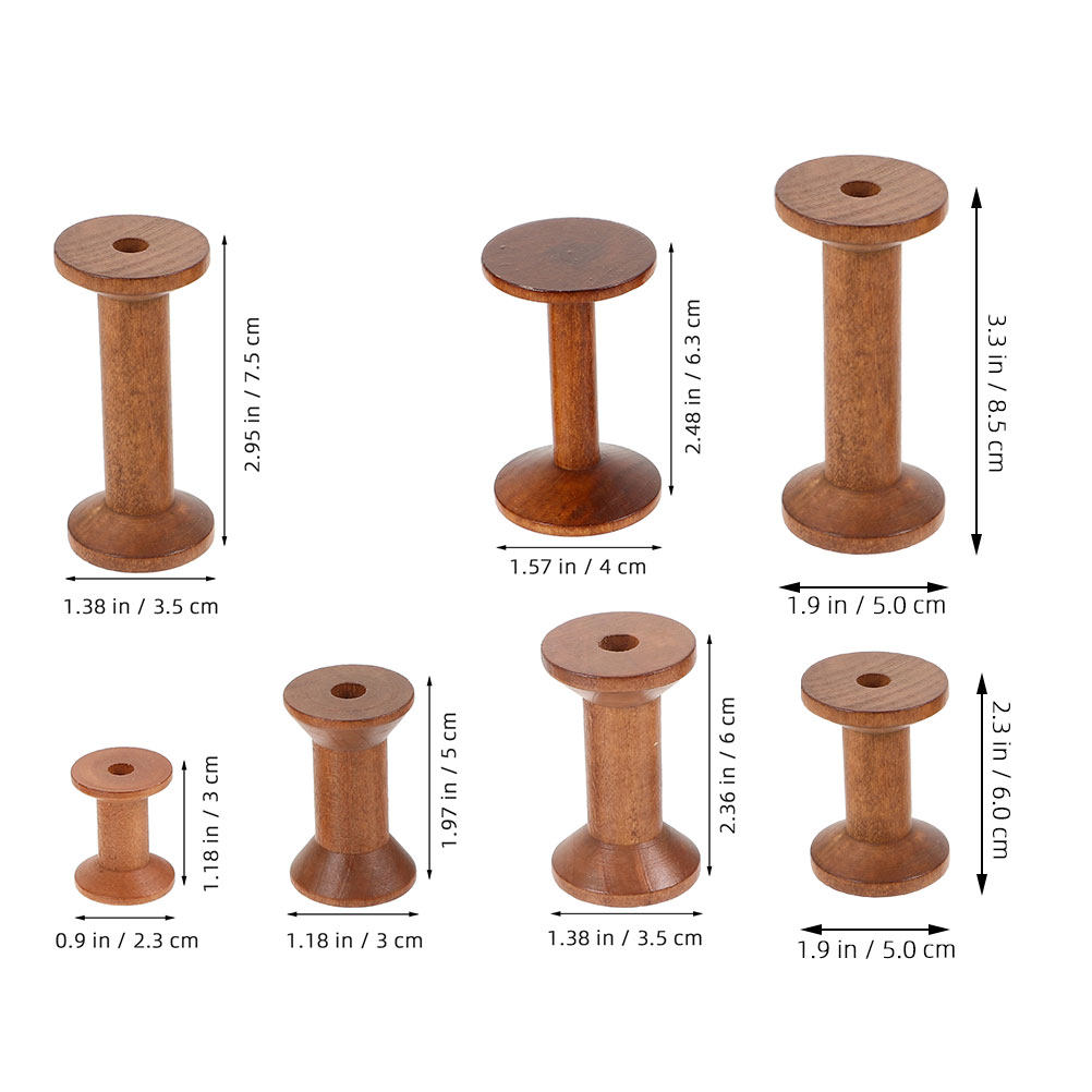 7Pcs Wood Spools Empty Thread  – Thread Bobbins Empty recenzja i cena