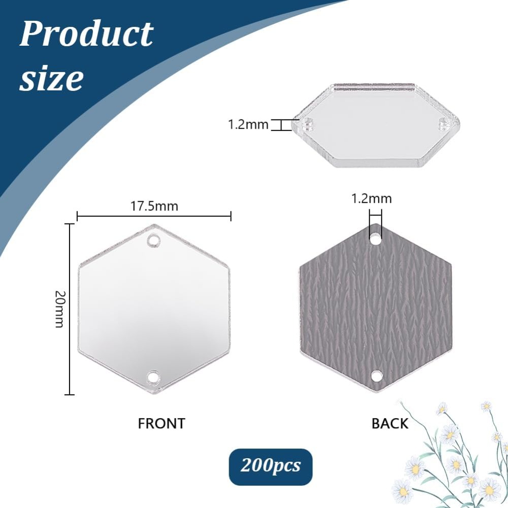 200pcs Hexagon Sew on Mirrors  – Sewing Kit recenzja i cena