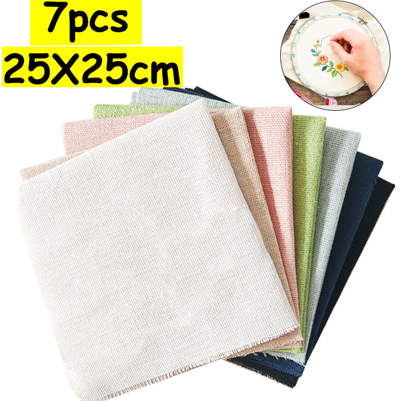 7-Piece Set of 25* 25cm Linen  – Is Sewing Textile Art recenzja i cena