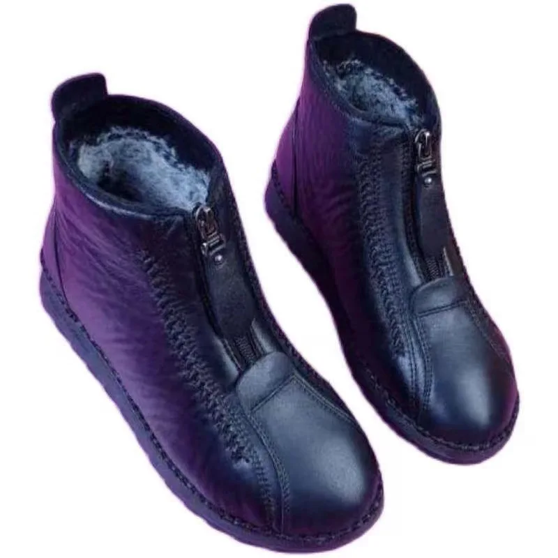 Winter Women Ankle Boots Fashi – Sewing Front Zipper recenzja i cena