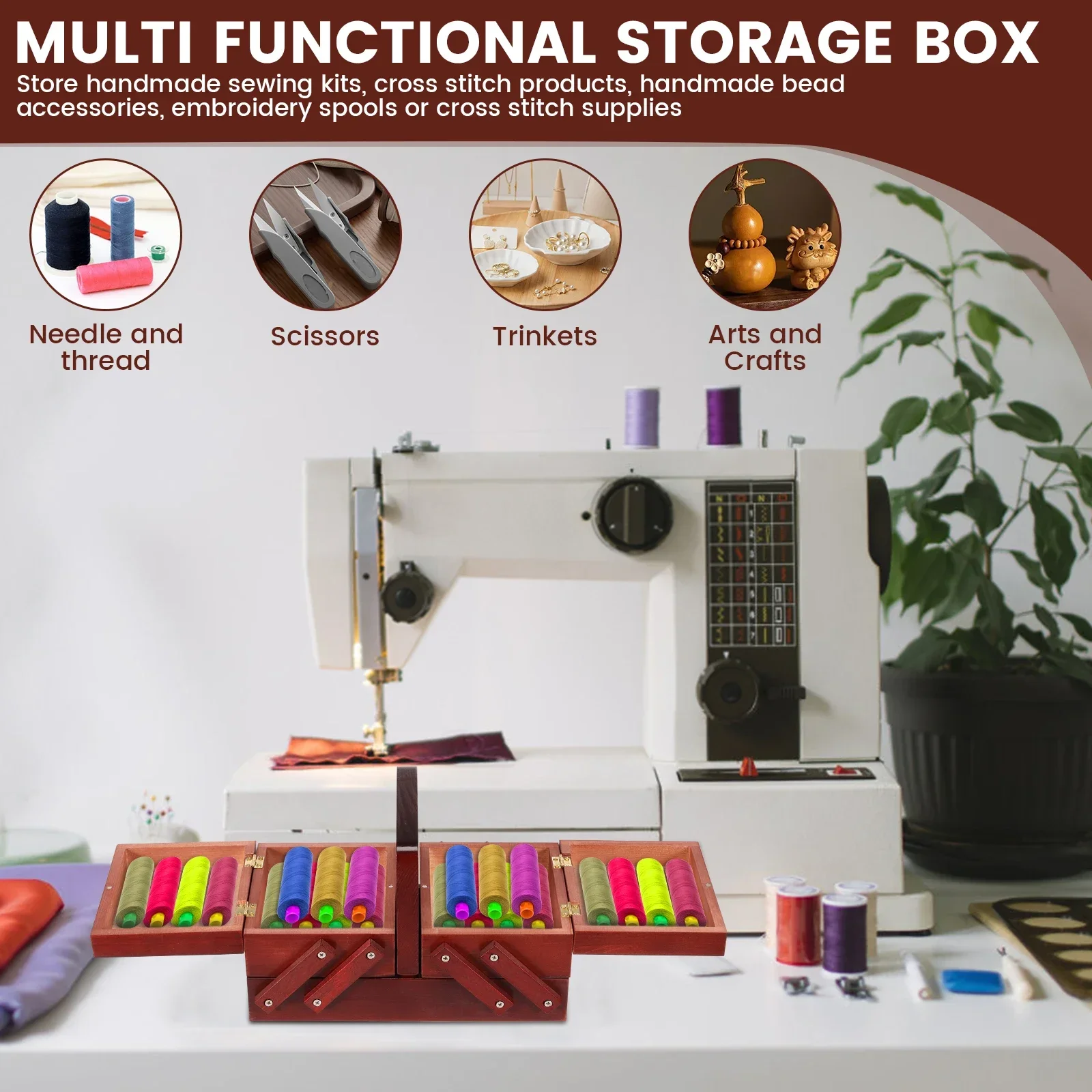 Expandable Sewing Thread Box W – Thread Bobbins Empty recenzja i cena