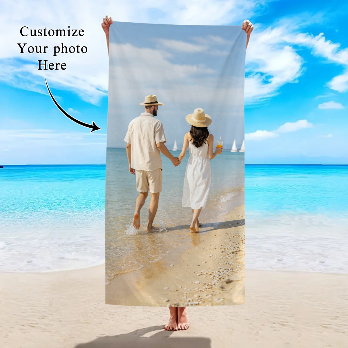 1pc Customized beach towels fo – Sewing Custom recenzja i cena