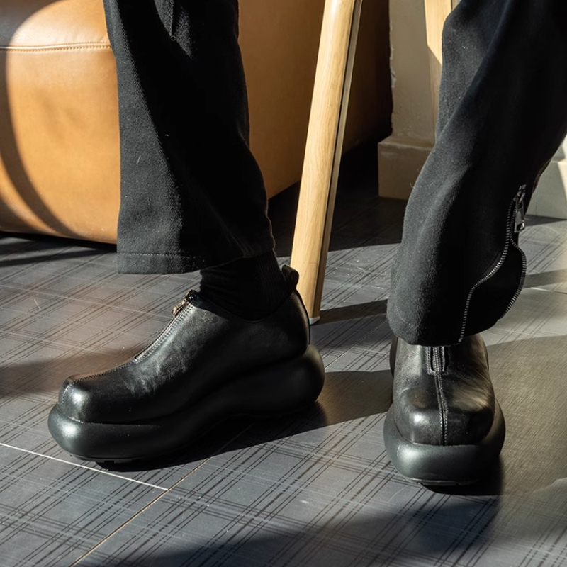 Derby Shoes for Men's Height I – Sewing Front Zipper recenzja i cena