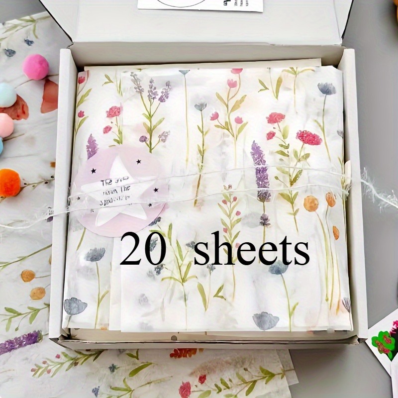 20 Sheets Lavender Print Gift  – Pattern Tissue Paper recenzja i cena