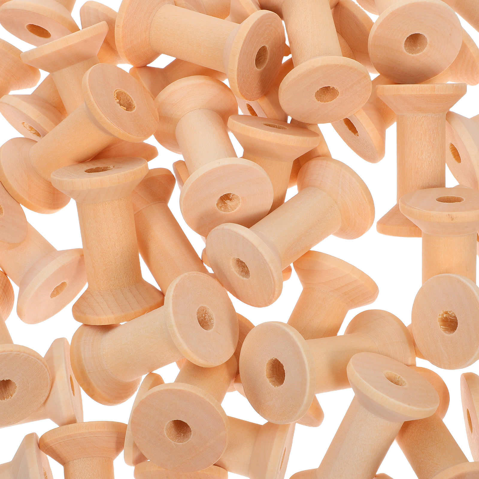 50Pcs Natural Wood Spools Unpa – Thread Bobbins Empty recenzja i cena